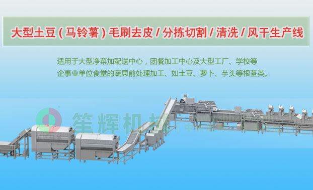 瑞昌连续式土豆去皮清洗切割风干生产线